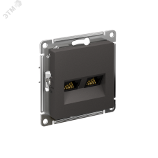 ATLASDESIGN РОЗЕТКА двойная компьютерная RJ45+RJ45, кат.5Е, механизм, БАЗАЛЬТ