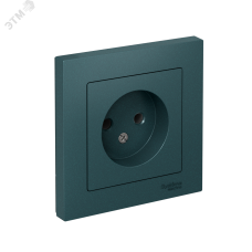 Розетка ATLASDESIGN без заземления 16А в сборе изумруд