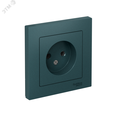 Розетка ATLASDESIGN без заземления 16А в сборе изумруд