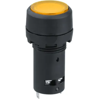 Кнопка Navigator 82 823 NBI-B-09-Y желтая с подсветкой d22мм 230В NO+NC