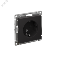 Розетка ATLASDESIGN с заземлением со шторками 16А механизм карбон