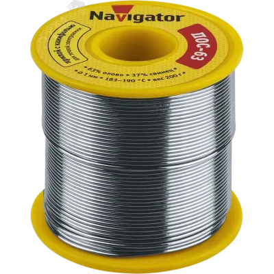 Припой Navigator 93 778 NEM-Pos05-63K-1-K200 (ПОС-63, катушка, 1 мм, 200 гр)