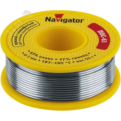 Припой Navigator 93 776 NEM-Pos05-63K-1-K50 (ПОС-63, катушка, 1 мм, 50 гр)