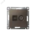 Розетка ATLASDESIGN двойная компьютерная+ТВ RJ45+TV категория 5E механизм мокко