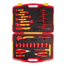 Набор диэлектрического инструмента НИИ-04 серия ПРОФИ торцевые шестигранные головки с трещоткой для работ под напряжением до 1000 В, стандар