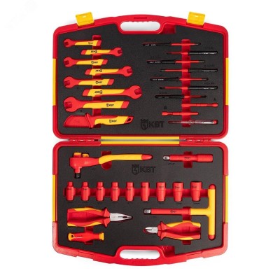 Набор диэлектрического инструмента НИИ-04 серия ПРОФИ торцевые шестигранные головки с трещоткой для работ под напряжением до 1000 В, стандар