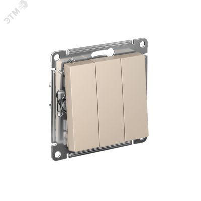 ATLASDESIGN выключатель трехклавишный, сх.1+1+1, 10АХ, механизм, ПЕСОЧНЫЙ