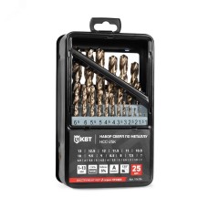 Набор сверл по металлу 1-13 мм НСС-25К серия ПРОФИ 25 шт., сталь М35 (Р6М5К5) кобальт и молибден