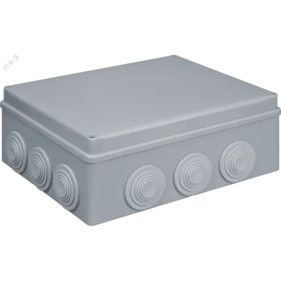 Коробка NSS-DB-240-190-90-12-GR распаячная открытого монтажа с мембранами 240х190х90