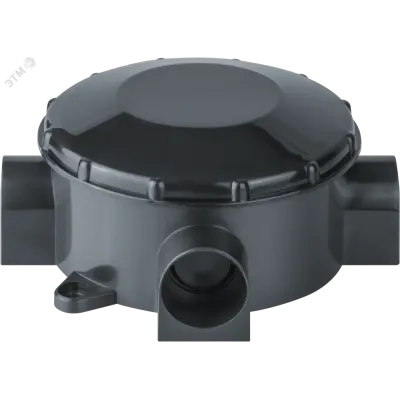 Коробка NSS-DB-70-35-BL распаячная открытого монтажа трехрожковая черная d70x35