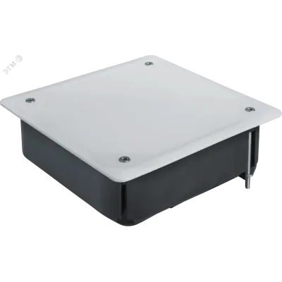 Коробка NSS-DB-HW-115-115-45-BL распаячная скрытого монтажа с мет. лапками и крышкой черная 115х115х45