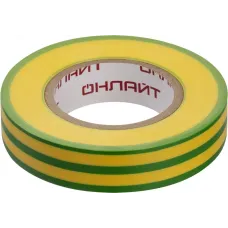Изолента ОНЛАЙТ 90 600 OIT-B15-20-YG ПВХ желто-зеленая (Китай)