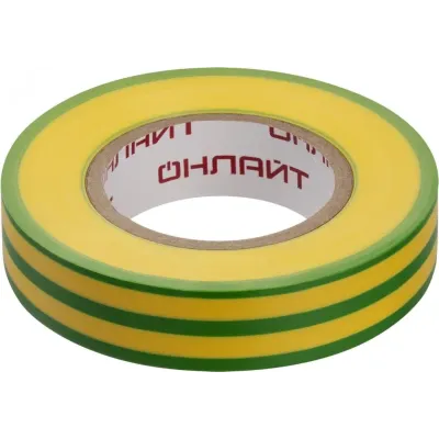 Изолента ОНЛАЙТ 90 600 OIT-B15-20-YG ПВХ желто-зеленая (Китай)