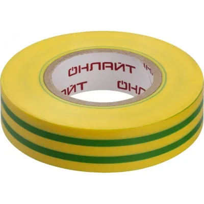 Изолента ОНЛАЙТ 90 601 OIT-B19-20-YG ПВХ желто-зеленая (Китай)