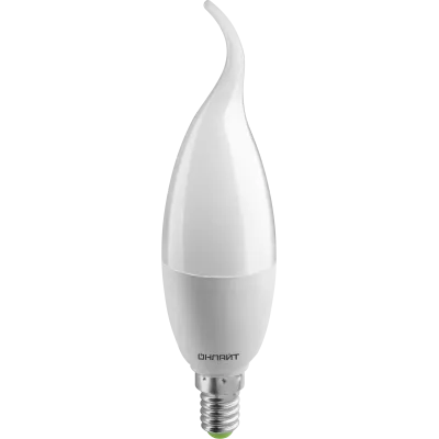 Лампа светодиодная LED 10вт Е14 теплый матовая свеча на ветру