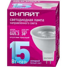 Лампа ОНЛАЙТ 99 992 OLL-MR16-15-230-6.5K-GU5.3-38D