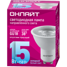 Лампа ОНЛАЙТ 99 988 OLL-PAR16-15-230-6.5K-GU10-38D