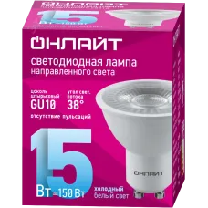 Лампа ОНЛАЙТ 99 988 OLL-PAR16-15-230-6.5K-GU10-38D