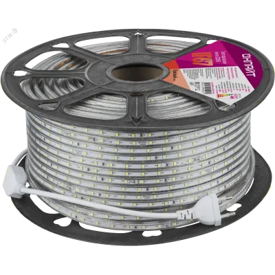 Лента светодиодная 4.8Вт/м 220В красный IP67 60LED/м OLS-2835 50м
