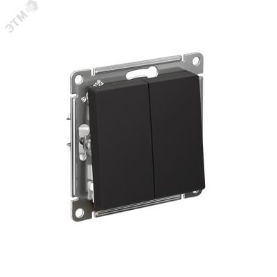 Переключатель двухклавишный ATLASDESIGN схема 6 10АХ механизм карбон