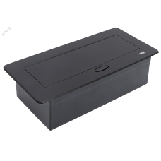 PRIMER Блок розеточный с выдвижной крышкой на 6 модулей черный IEK