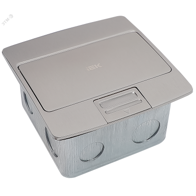 PRIMER Лючок с откидной крышкой неукомплектованный на 3 модуля IP42 нержавеющая сталь IEK