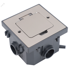 PRIMER Лючок в бетонный пол с коробкой и установочным комплектом на 2 модуля IP44 матовый никель IEK