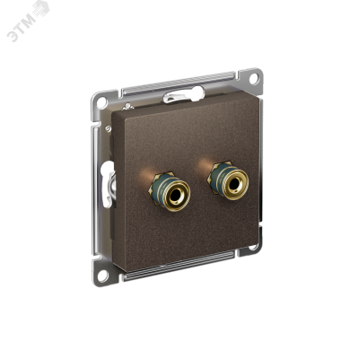 Аудиорозетка ATLASDESIGN двухместная мокко