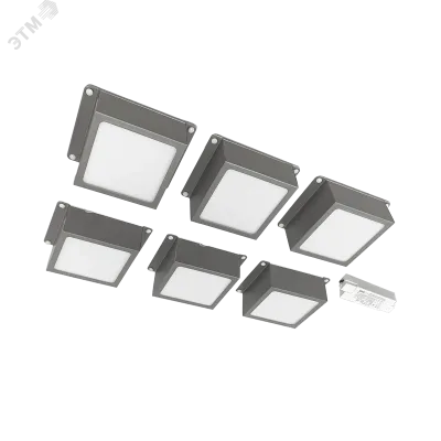 Светильник светодиодный ДВО 089/G OPAL 42W 6500K GREY IP40 /комплект/ 3480Лм Грильято 100х100мм Домино