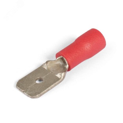 Разъемы плоские изолированные «Папа» (РПИ-П) 1,5-4,8 красные (100 шт/уп)