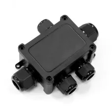 Коробка распределительная 5-вводная IP68 ПА66 40А 450В d5-14 мм 135х96х42 черная