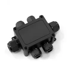 Коробка распределительная 6-вводная IP68 ПА66 40А 450В d5-14 мм 135х96х42 черная