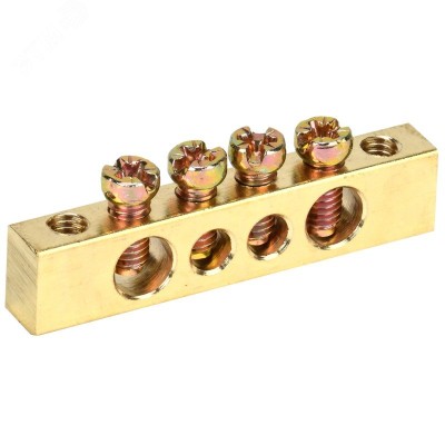 Шина N нулевая 6х9мм 4/2 (4 группы/крепеж по краям) (10 шт/уп)