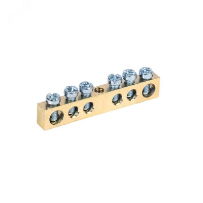 Шина N нулевая 8х12мм 6/1 (6 групп/крепеж по центру) (10 шт/уп)