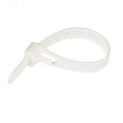 Многоразовая хомут-стяжка 120 х 7,5 мм (прозрачная) (50 шт/уп)