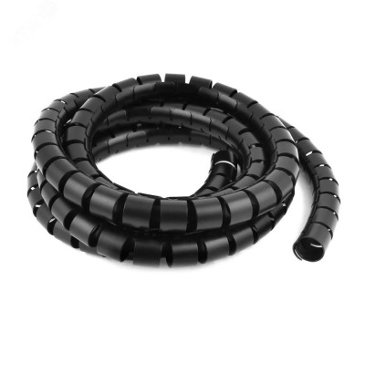 Защитная пластиковая спираль гибкая 25 мм (25 м/уп) черная