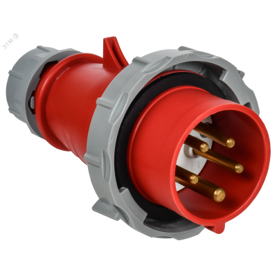 Вилка переносная с ф/и ССИ-0152ф 16А-6ч 380В 3P+PE+N IP67 IEK