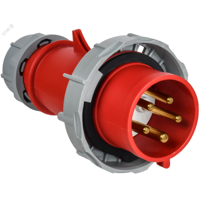 Вилка переносная с ф/и ССИ-0252ф 32А-6ч 380В 3P+PE+N IP67 IEK