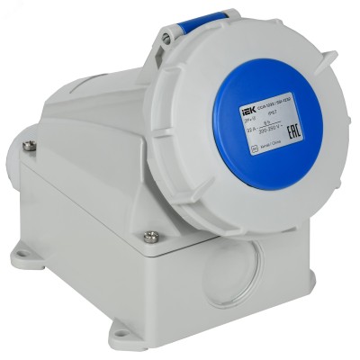 Розетка стационарная ССИ-1232 32А-6ч 220В 2P+PE IP67 IEK