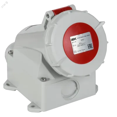 Розетка стационарная ССИ-1142 16А 6ч 380В 3P+PE IP67 IEK