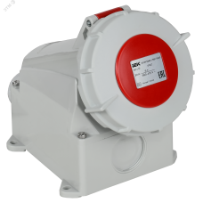 Розетка стационарная ССИ-1242 32А-6ч 380В 3P+PE IP67 IEK