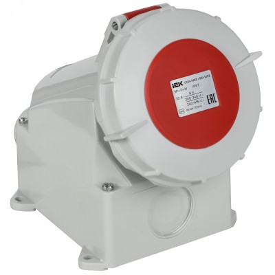 Розетка стационарная ССИ-1252 32А-6ч 380В 3P+PE+N IP67 IEK