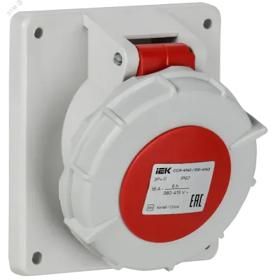 Розетка встраиваемая ССИ-4142 16А 6ч 380В 3P+PE IP67 IEK