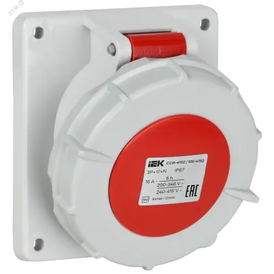 Розетка встраиваемая ССИ-4152 16А 6ч 380В 3P+PE+N IP67 IEK