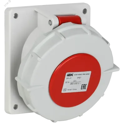 Розетка встраиваемая ССИ-4242 32А 6ч 380В 3P+PE IP67 IEK