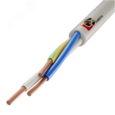 Провод ПВС 3х2,5 белый бухта 100м