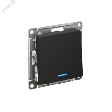 ATLASDESIGN 1-клавишный ПЕРЕКЛЮЧАТЕЛЬ с подсветкой, сх.6а, 10АХ, быстрозажимные клеммы, КАРБОН