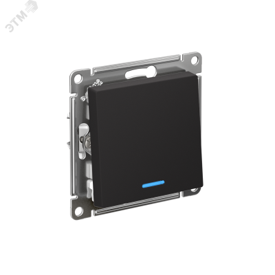 Выключатель одноклавишный ATLASDESIGN с подсветкой схема 1а 10АХ механизм карбон