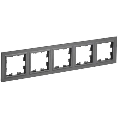 BRITE Рамка 5 постов РУ-5-БрГ графит