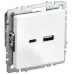 BRITE Розетка USB A+C 18Вт РЮ11-1-БрБ белый